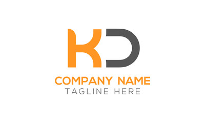 Initial Alphabet KD Logo Design vector Template. Linked Letter KD Logo Vector