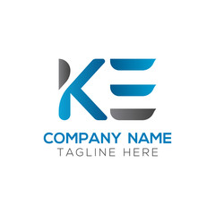 Initial Alphabet KE Logo Design vector Template. Linked Letter KE Logo Vector