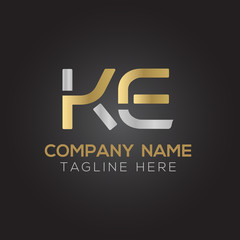 Initial Alphabet KE Logo Design vector Template. Linked Letter KE Logo Vector