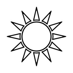 Sun with twelve rays. Vector illustration on white background.