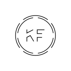 Initial Alphabet KF Logo Design vector Template. Linked Letter KF Logo Vector