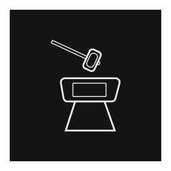 vector icon, blacksmith anvil and mallet
