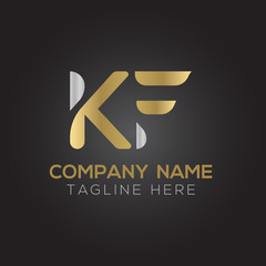 Initial Alphabet KF Logo Design vector Template. Linked Letter KF Logo Vector