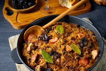 A real Polish 'Bigos,'after an old recipe with dried plums and wine.