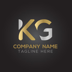 Initial Alphabet KG Logo Design vector Template. Linked Letter KG Logo Vector
