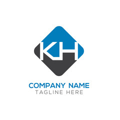 Initial Alphabet KH Logo Design vector Template. Linked Letter KH Logo Vector
