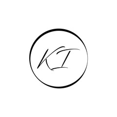 Initial Alphabet KI Logo Design vector Template. Linked Letter KI Logo Vector