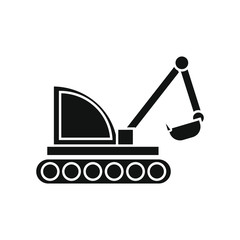 vector icon, construction excavator machine