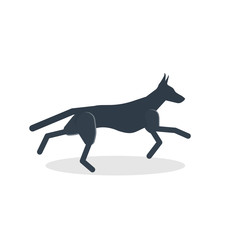 Dog. The dog runs. Vector illustration