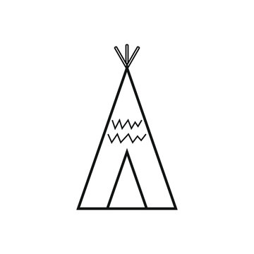 vector icon, native american cabin