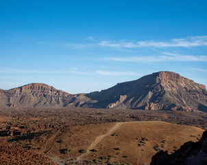 View from the top of Mount Teide in Tenerife at Dusk, Surrounded by a sea of clouds
