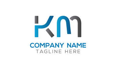 Initial Alphabet KM Logo Design vector Template. Linked Letter KM Logo Vector