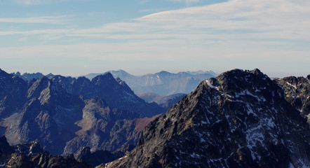 the bautiful view from the huighest peak of the tatra mountains