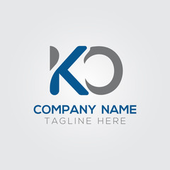 Initial Alphabet KO Logo Design vector Template. Linked Letter KO Logo Vector
