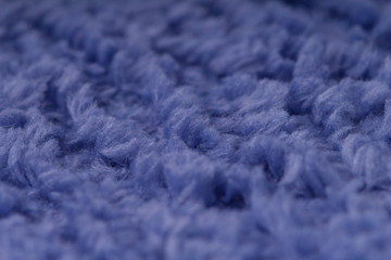 Blue  fabric textile material texture macro blur background.