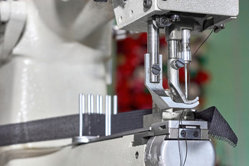 Detail of industrial sewing machine