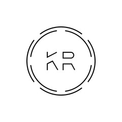 Initial Alphabet KR Logo Design vector Template. Linked Letter KR Logo Vector