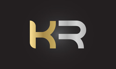 Initial Alphabet KR Logo Design vector Template. Linked Letter KR Logo Vector