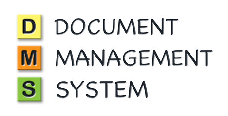 DMS initials in colored 3d cubes with meaning