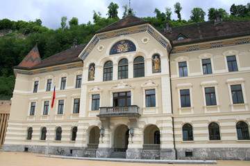 Fototapeta na wymiar historic architecture in the city centre of Liechtenstein