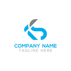 Initial Alphabet KS Logo Design vector Template. Linked Letter KS Logo Vector