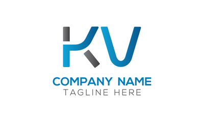 Initial Alphabet KV Logo Design vector Template. Linked Letter KV Logo Vector