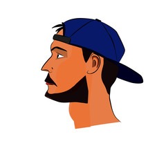bearded man's head. vector illustration.