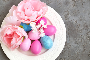 colored painted eggs. a treat for Easter.