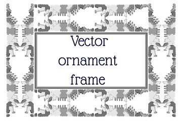 rectangular frame etnic ornament Vector illustration background
