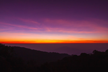 Fototapeta na wymiar landscape at inthanon mountain Thaialnd, It time before sunrise