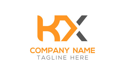 Initial Alphabet KX Logo Design vector Template. Linked Letter KX Logo Vector