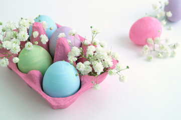 colored painted eggs. a treat for Easter.