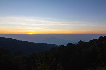 Fototapeta na wymiar landscape sunrise at inthanon chaingmai thailand
