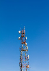 microwave pipe and bluw sky backgroud