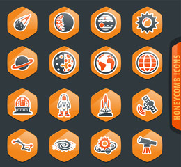 Space icons set