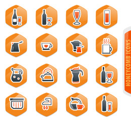 Utensils for the preparation of beverages icons