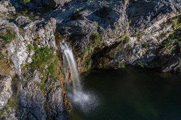 Fototapeta na wymiar The magical waterfalls in Reutte, Tyrol