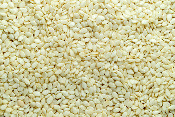 Sesame seeds close-up. View from above.