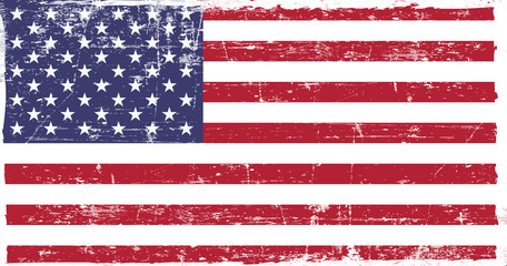 Naklejka premium Flag of the United States of America in grunge style. The correct proportions. 