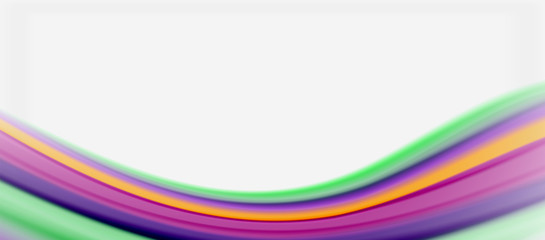 Wave lines abstract background, smooth silk design with rainbow style colors. Liquid fluid color waves. Vector Illustration