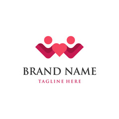 Human Love Couple Romantic Abstract Creative Icon Logo Design Template Element Vector