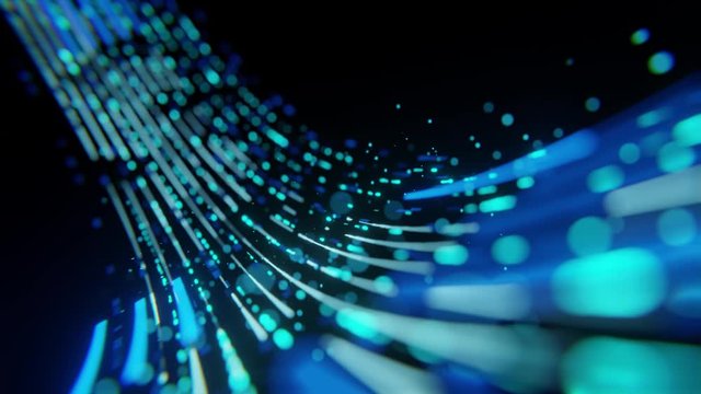 Technology abstract blue background with lots of light spots