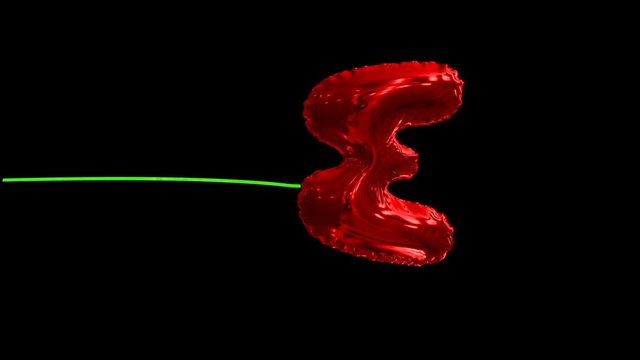 3d animated floating balloon typography text with  dynamic string and alpha W
