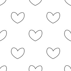 Hand drawn hearts seamless repeat pattern.Valentine's day seamless repeat pattern.