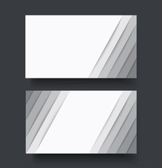 modern white lines double sided business card template vector eps10