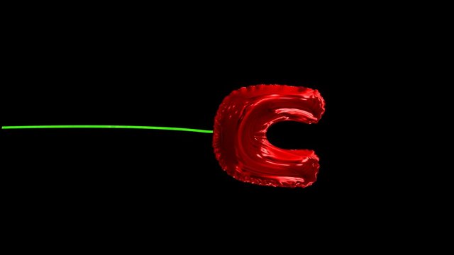 3d animated floating balloon typography text with  dynamic string and alpha U