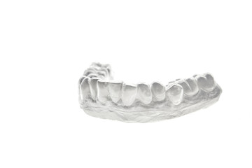 Bleaching orthodontics tray for teeth on gypsum model