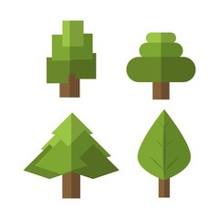 Simple Cartoon Tree Set