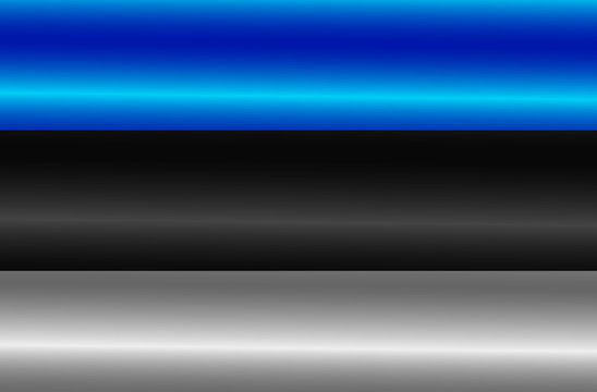 Flag of Estonia with folds. Colorful illustration with flag for web design. .