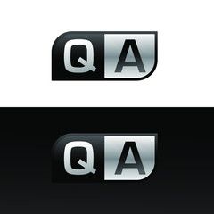 Logo letter QA with two different sides. Negative or black and white vector template design vector